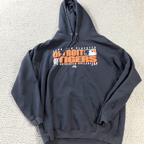 Majestic Other - Majestic Detroit Tigers Hoodie Sweatshirt Mens 2XL Navy MLB 2006 Playoffs